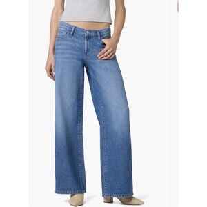 Joe's Jeans Low Rise Wide Leg Crystal Indigo Rhinestone Denim Blue Size 28 NEW